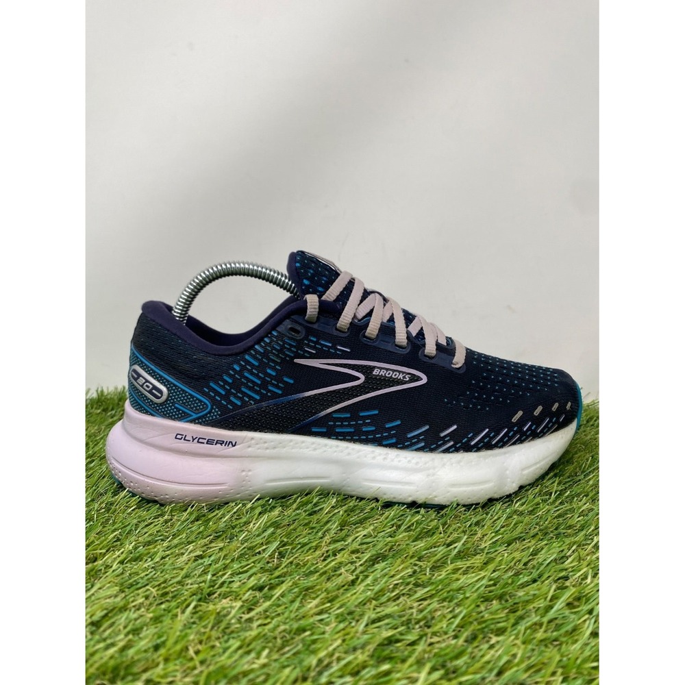 Brooks Glycerin 20 Shoes Women's 7.5 Wide Blue Athletic Running Sneakers Walking